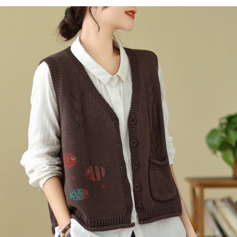 妙芙婷 【小鱼】纯色百搭宽松针织开衫 衣长52 胸围100 2417