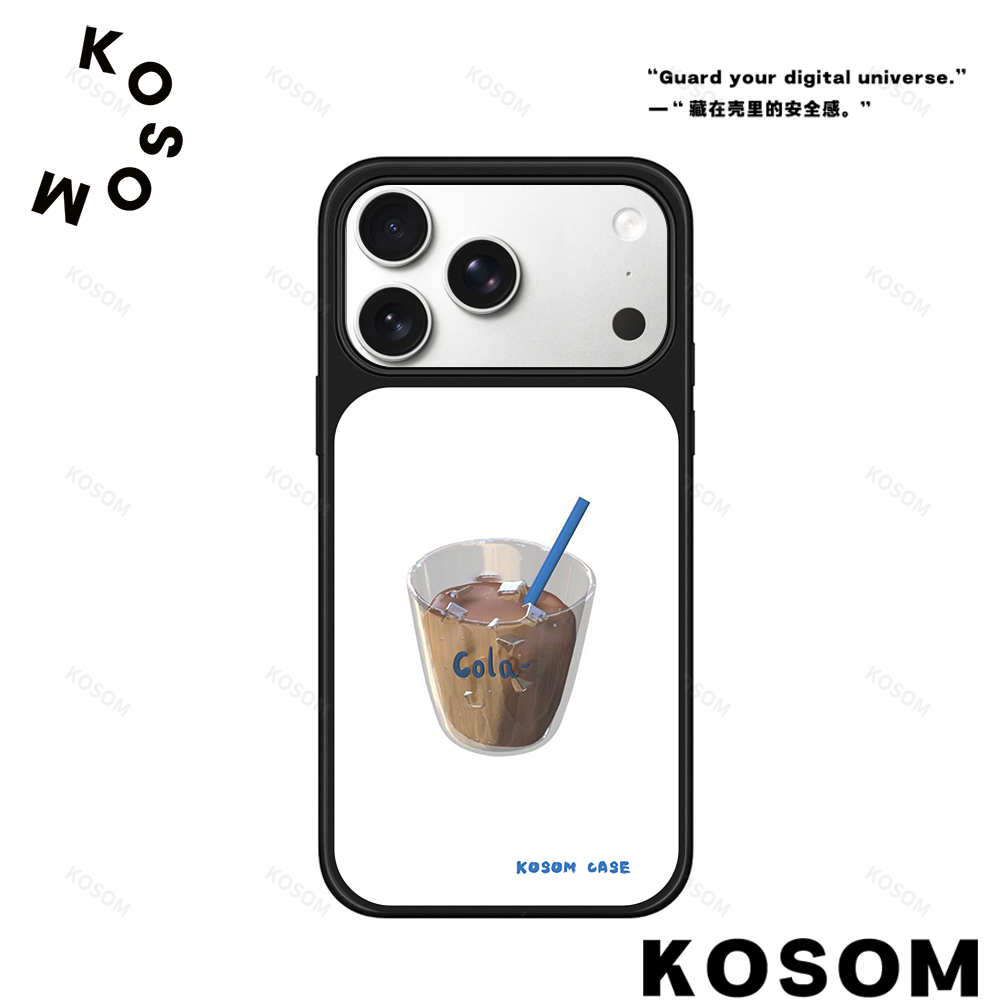 手绘咖啡磨砂磁吸黑边苹果16promax/15小众高级防摔17pro防摔