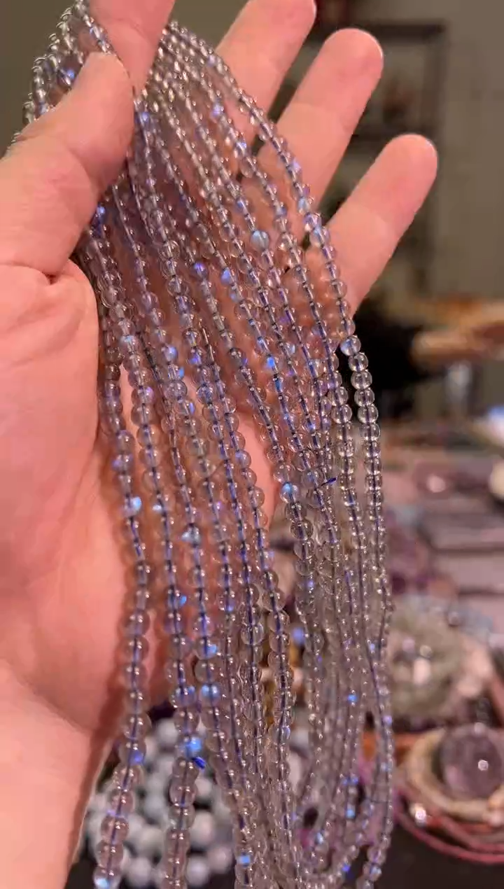 【闪购商品】拉长石手链未镶嵌4.5+m净体灰月光多圈（多样性发其一）