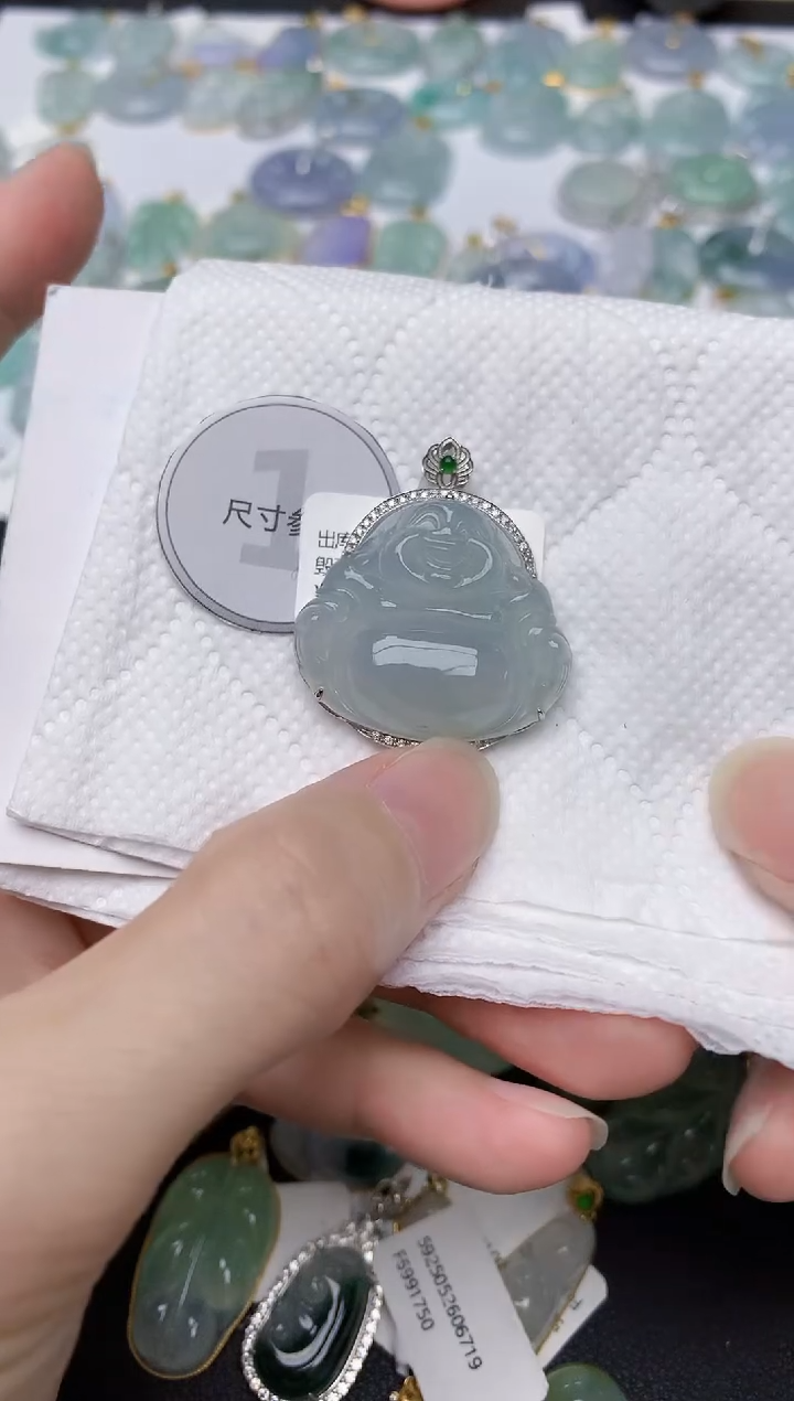 翡翠银S925镶嵌颈饰天然A货翡翠