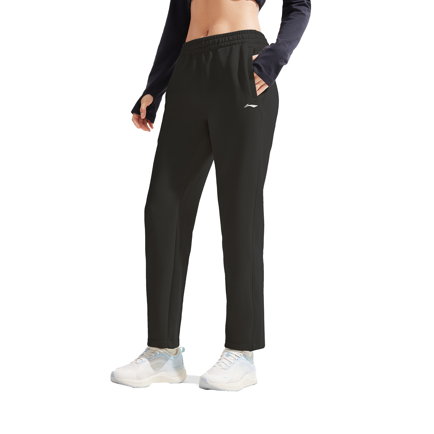 李宁新款健身系列女子透气直筒卫裤AKLV042