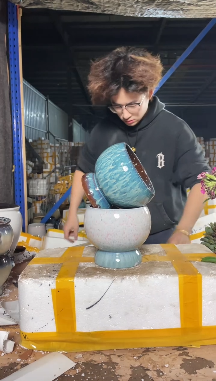 紫砂花盆宜兴紫砂粗陶花盆14-14