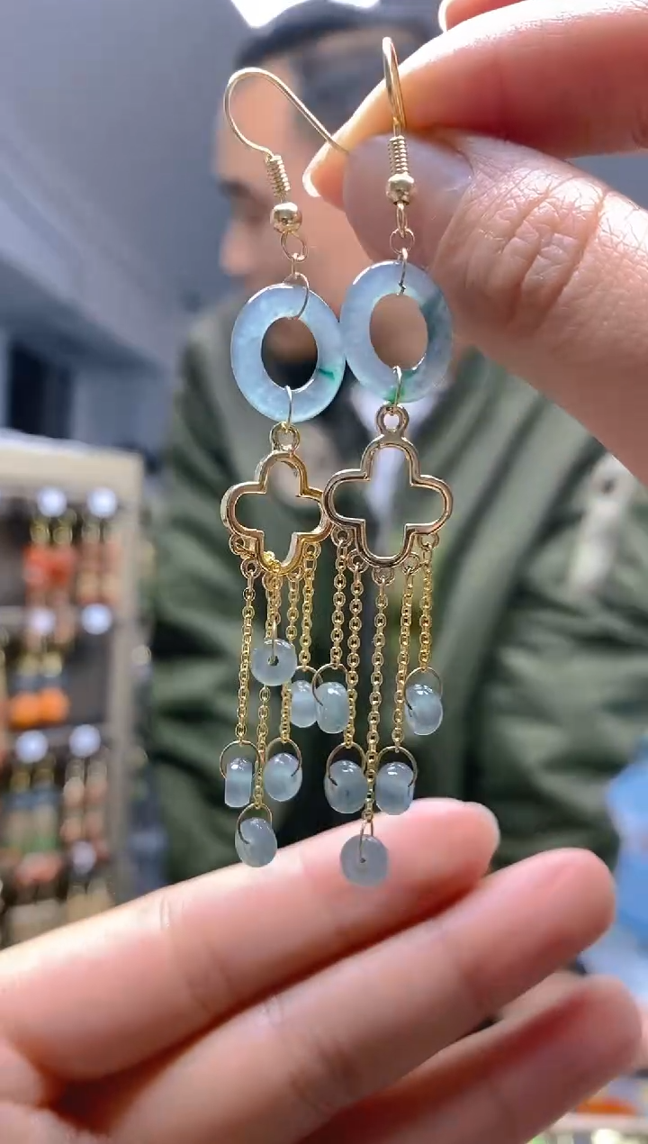 【闪购商品】翡翠耳饰合金0350翡翠耳钩