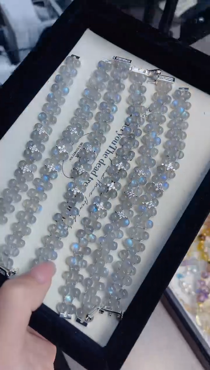 未镶嵌手串水晶灰月光手链