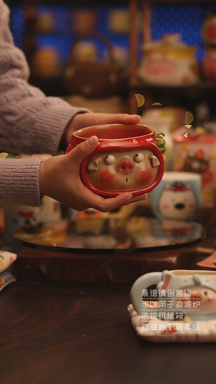 陶瓷景德镇可爱陶瓷釉下彩绘设计师款
