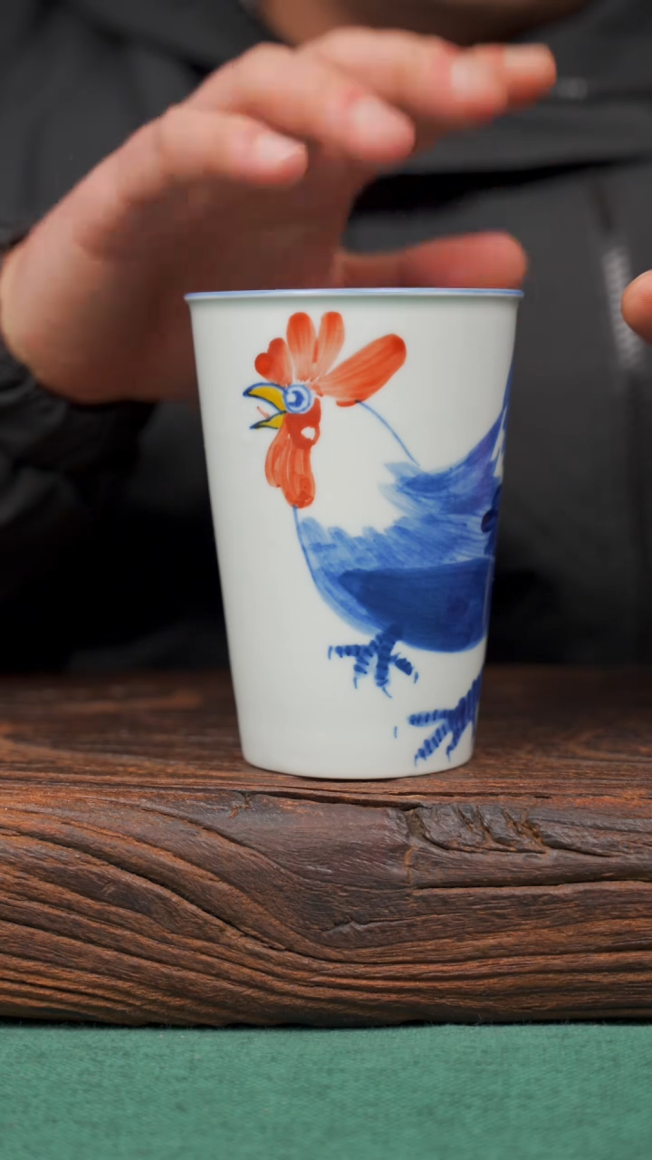【闪购商品】瓷片87景德镇杯釉下手工手绘瓷器