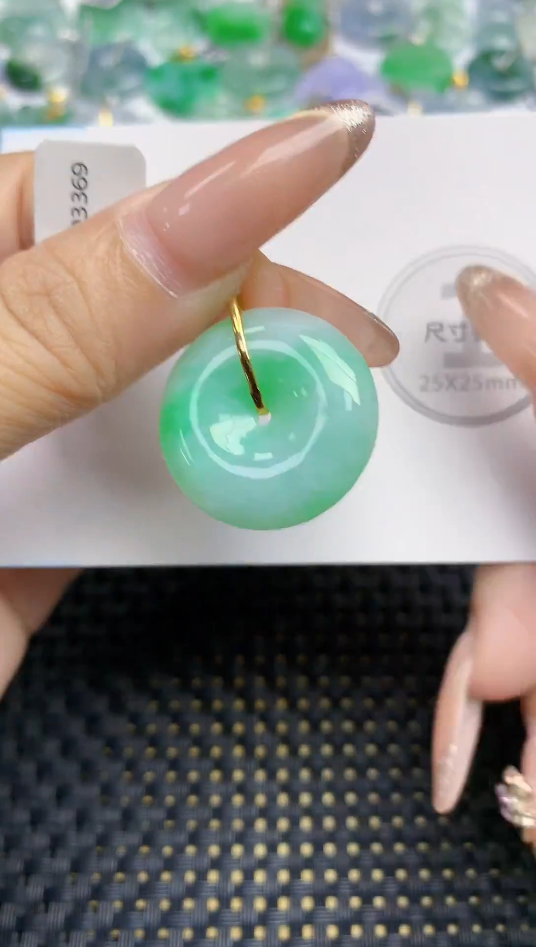 颈饰18K金镶嵌翡翠天然缅甸A货翡翠百元以上9元证书费自理