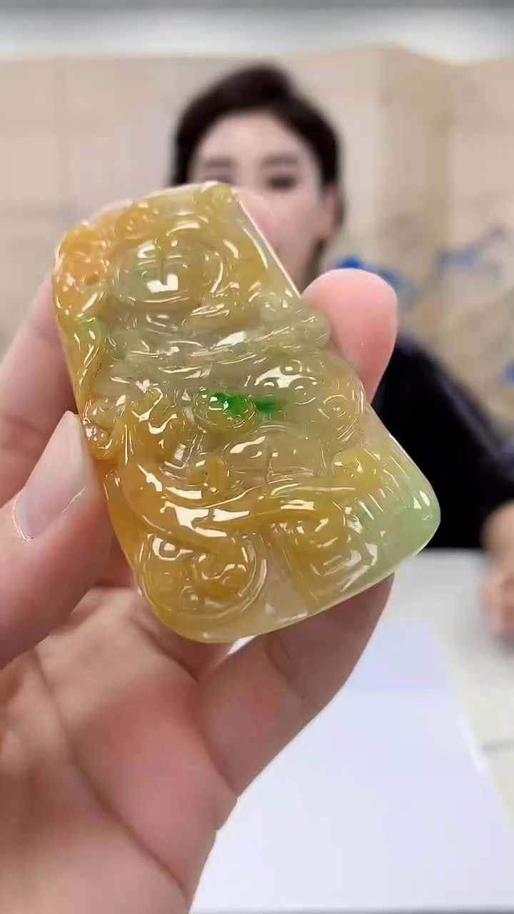 【闪购商品】定制翡翠未镶嵌4829bb-毛货挂件76