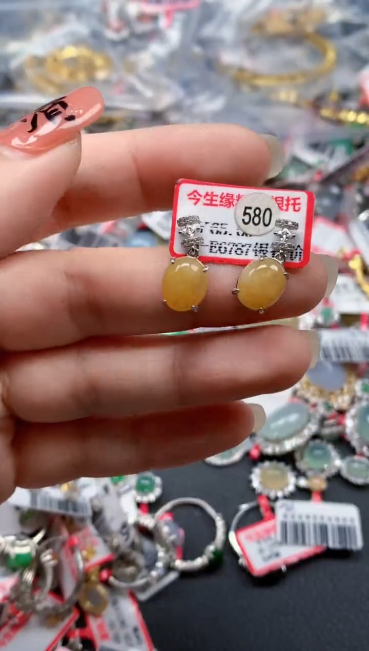 银S925镶嵌戒指翡翠天然A货缅甸翡翠