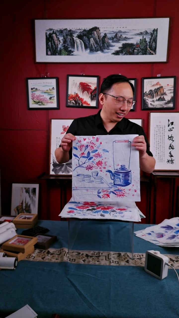 书法l****5牵牛花国画画心