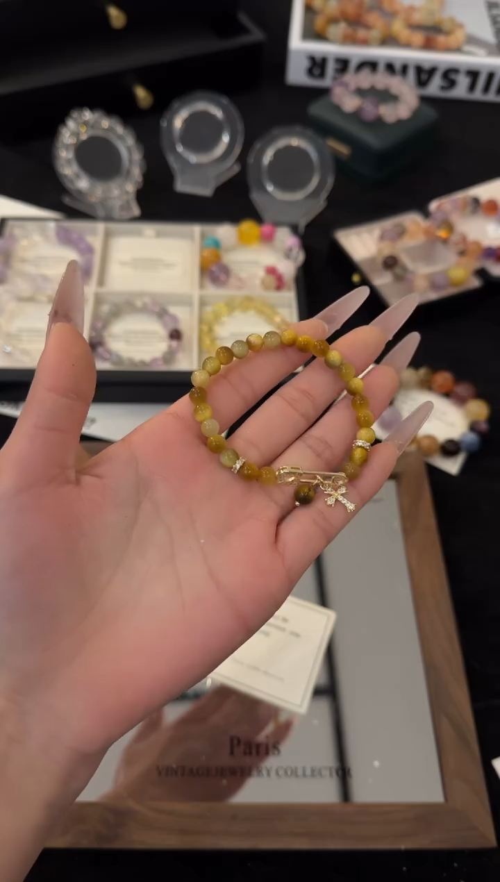 合金手链水晶金虎眼x3499