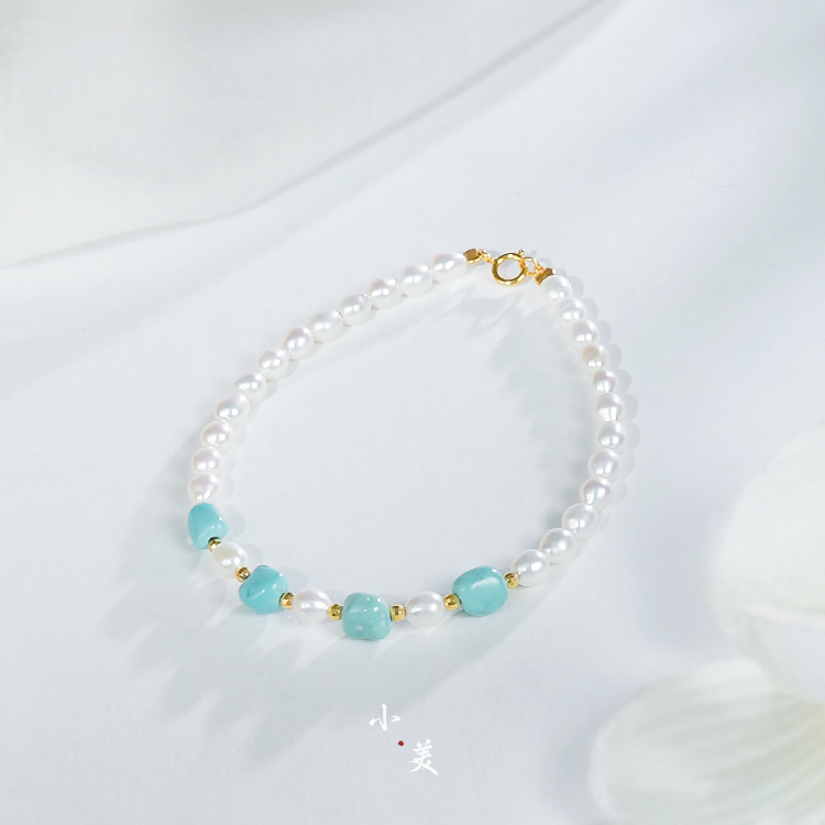 18K金绿松珍珠手链（多样性发货）G90060