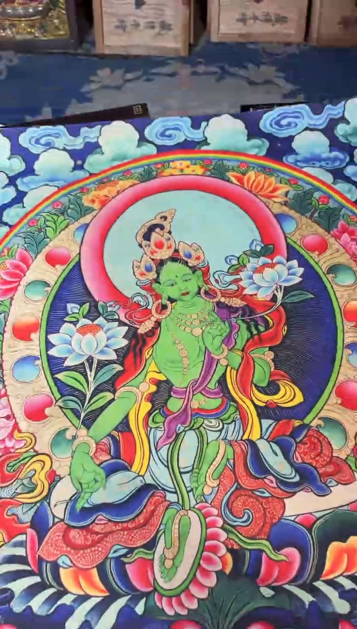 卷轴画龙妹的唐卡tk16
