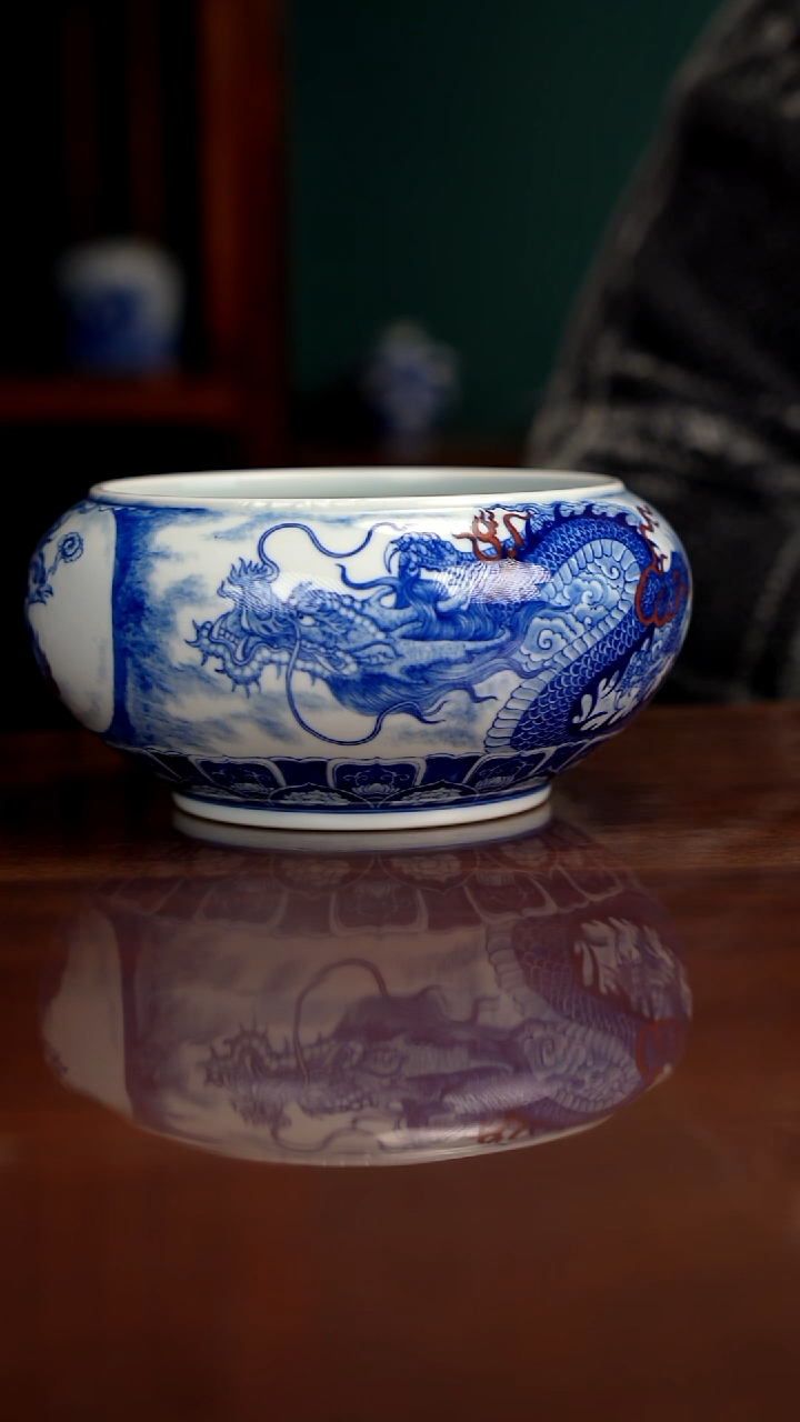 自成堂柴窑青花釉里红