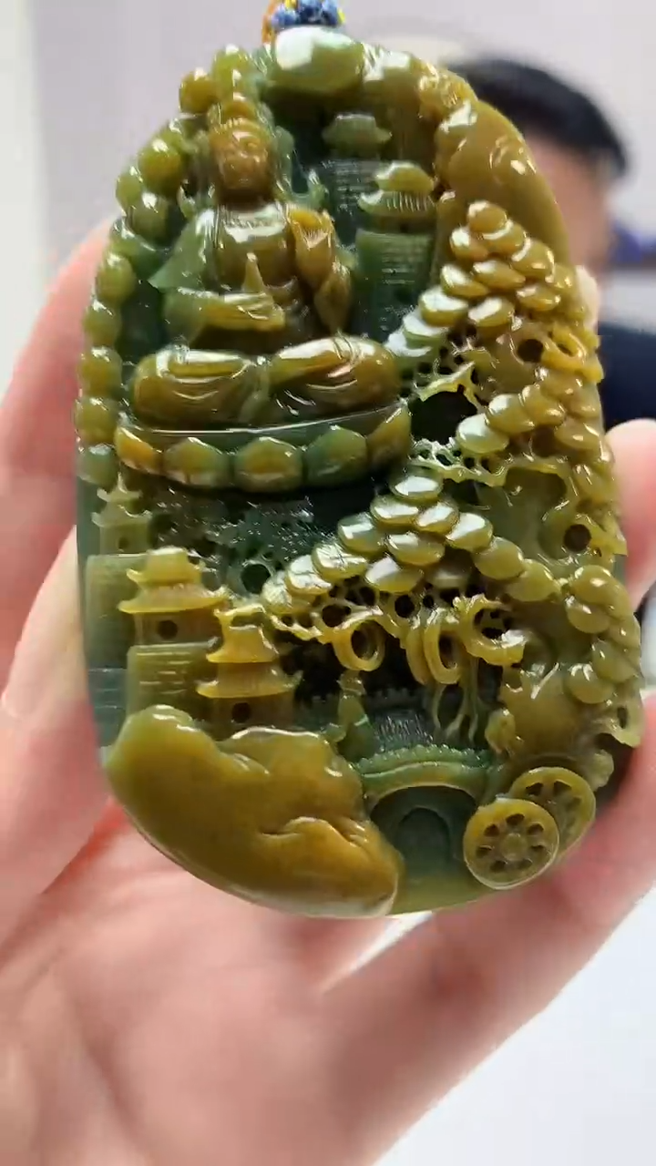 【闪购商品】定制翡翠未镶嵌4969zm-毛货挂件观音96