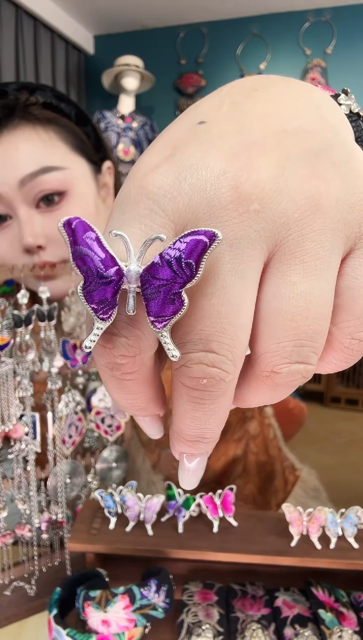 刺绣纯手工民族风刺绣戒指