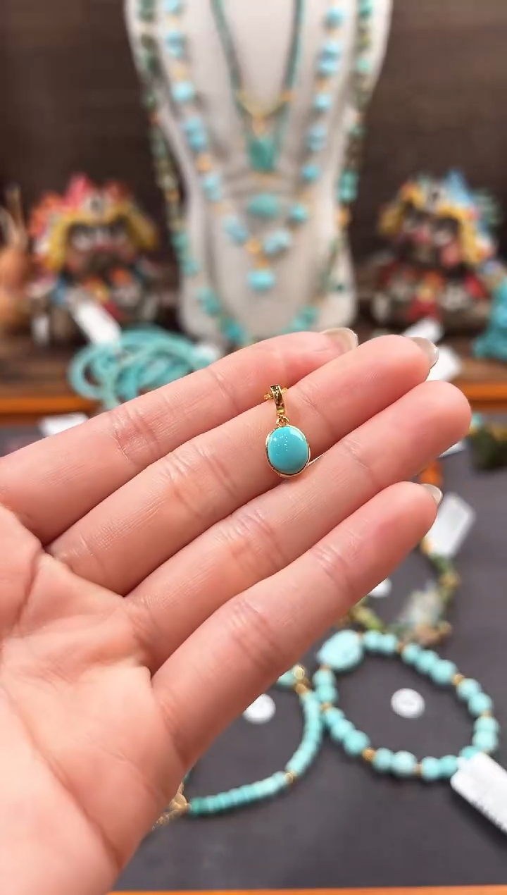 【闪购商品】绿松石提溜18K金镶嵌绿松石提溜