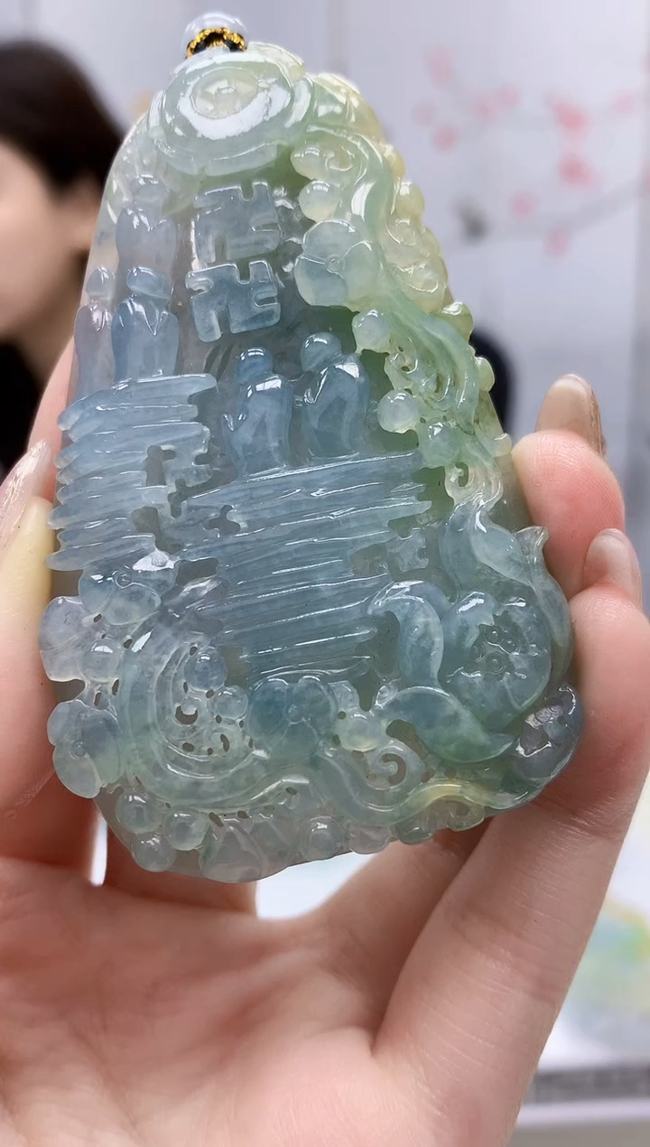 【闪购商品】定制翡翠未镶嵌4829jw-毛货挂件90