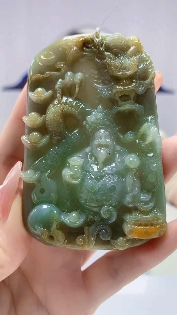 【闪购商品】定制翡翠未镶嵌1502DD-毛货挂件176