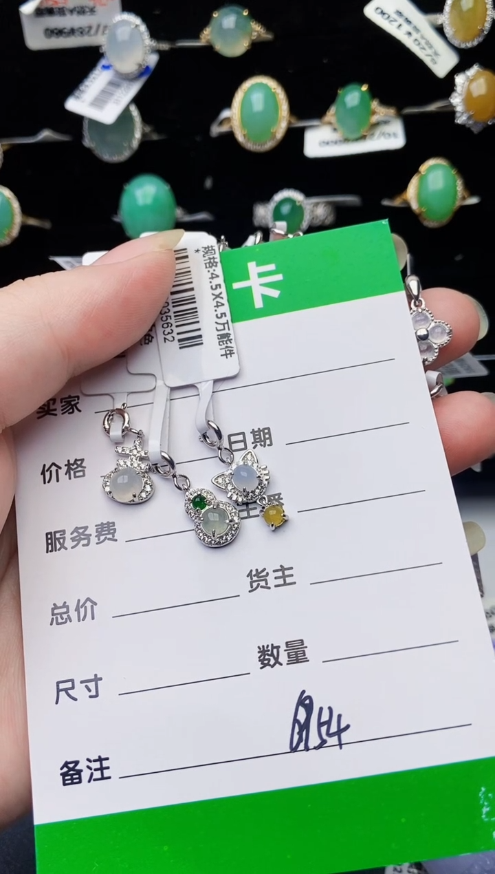 颈饰银S925镶嵌翡翠彭****装6954