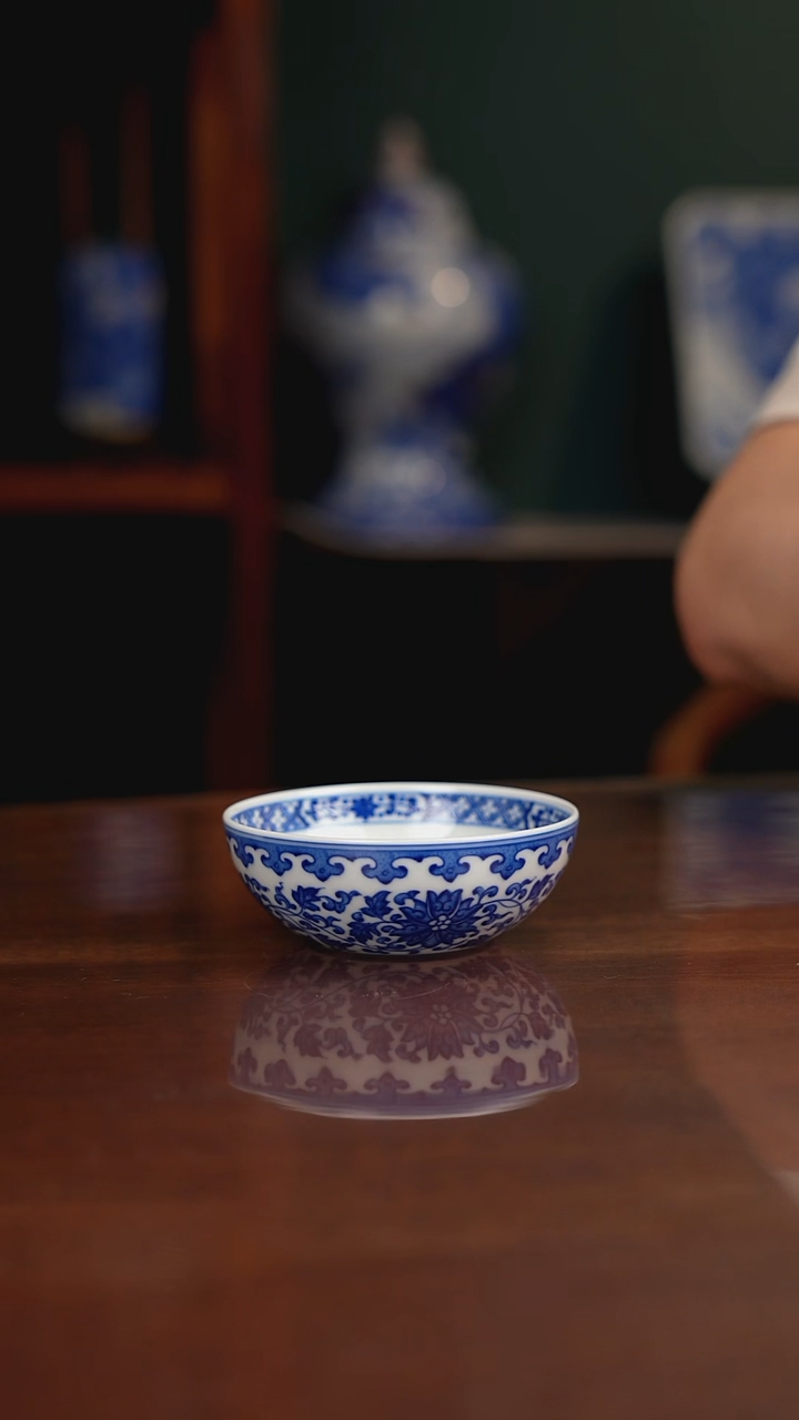 晓月柴窑 缠枝主人杯