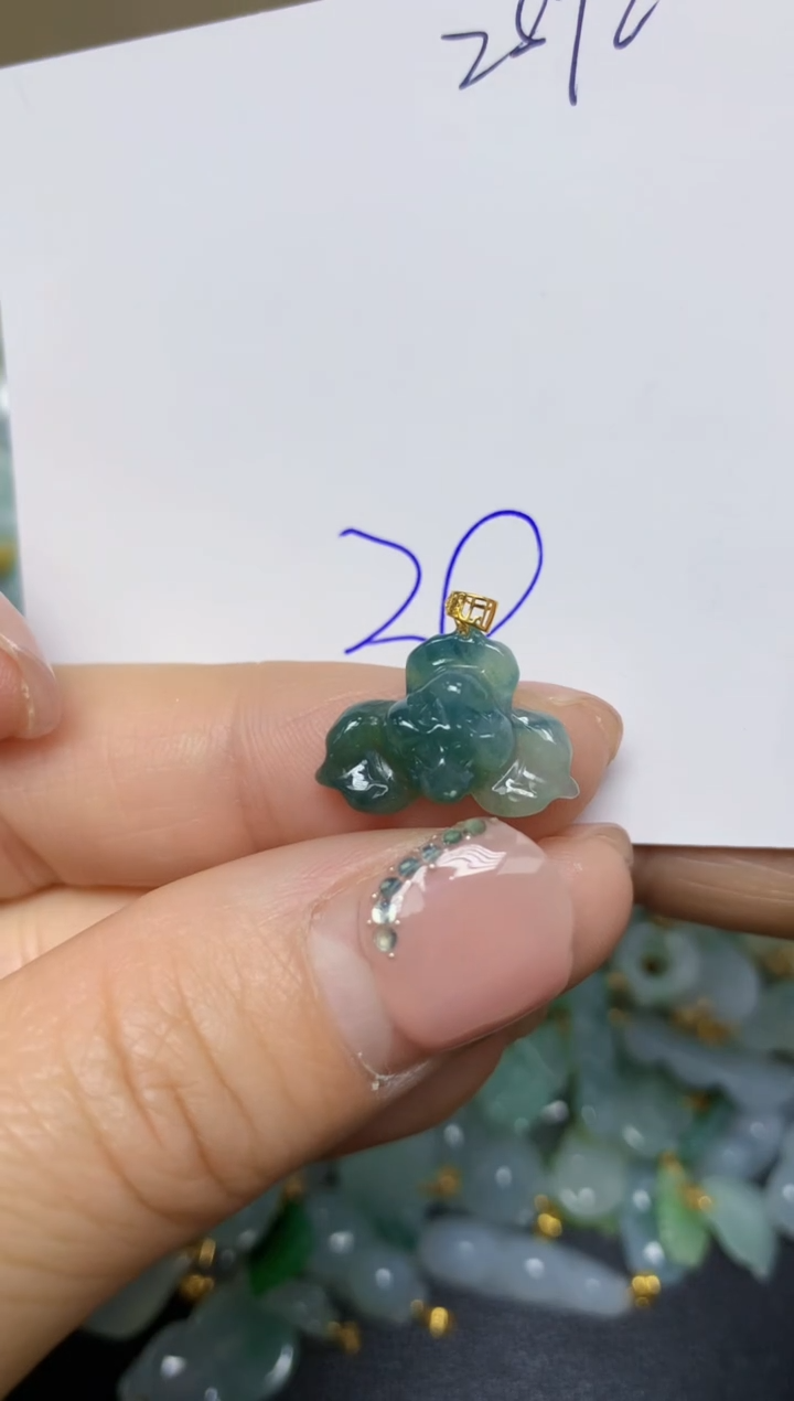 【闪购商品】翡翠挂件18K金镶嵌 天然翡翠A货