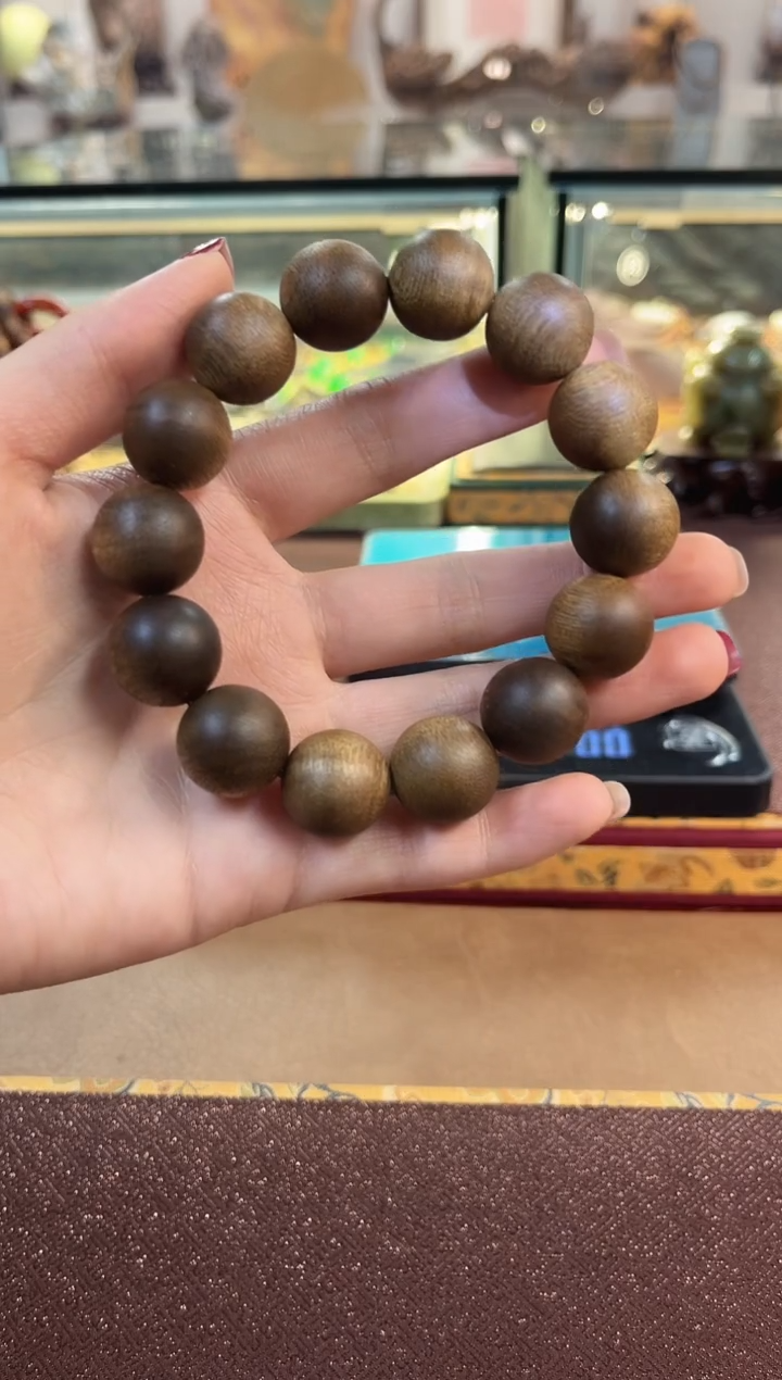 沉香手串白奇楠老料沉香圆珠