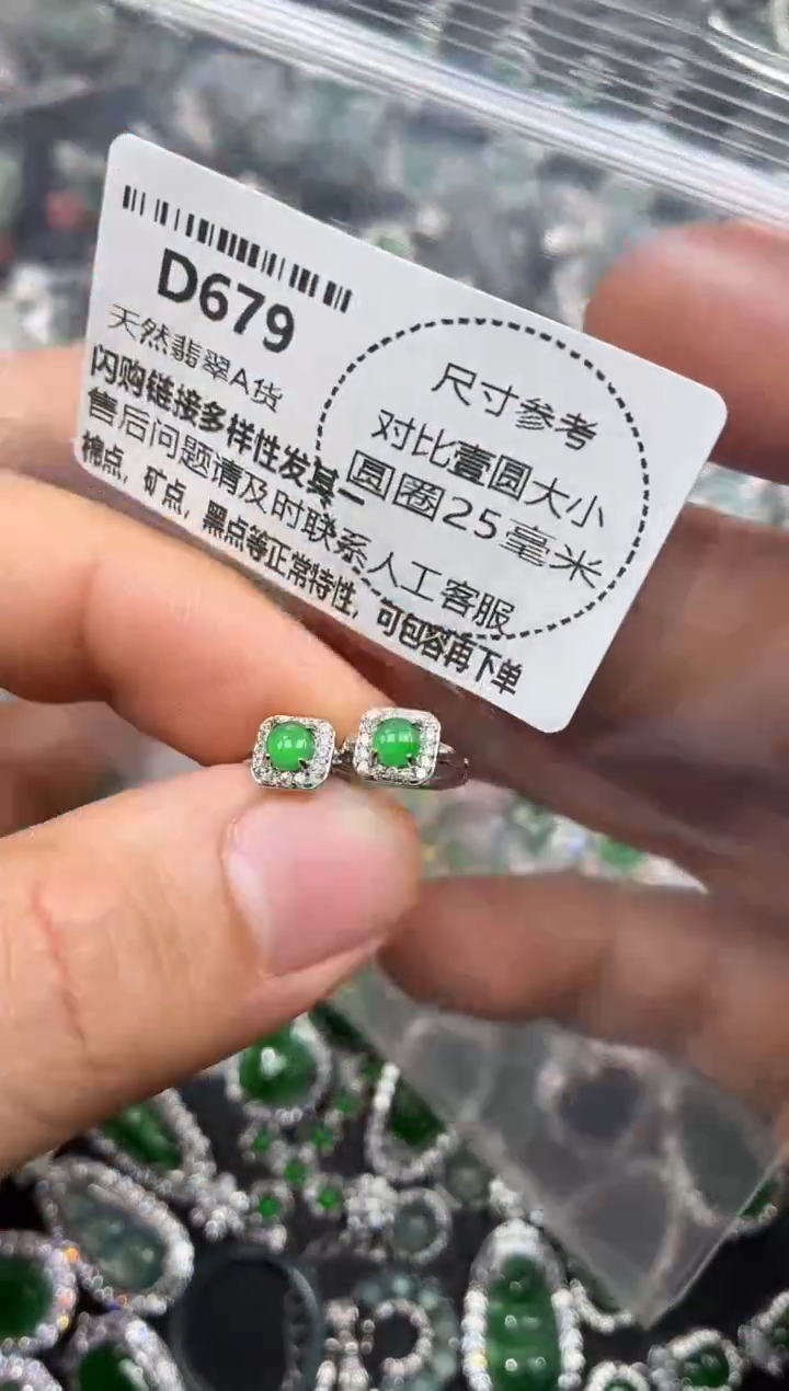 颈饰未镶嵌翡翠D679耳扣