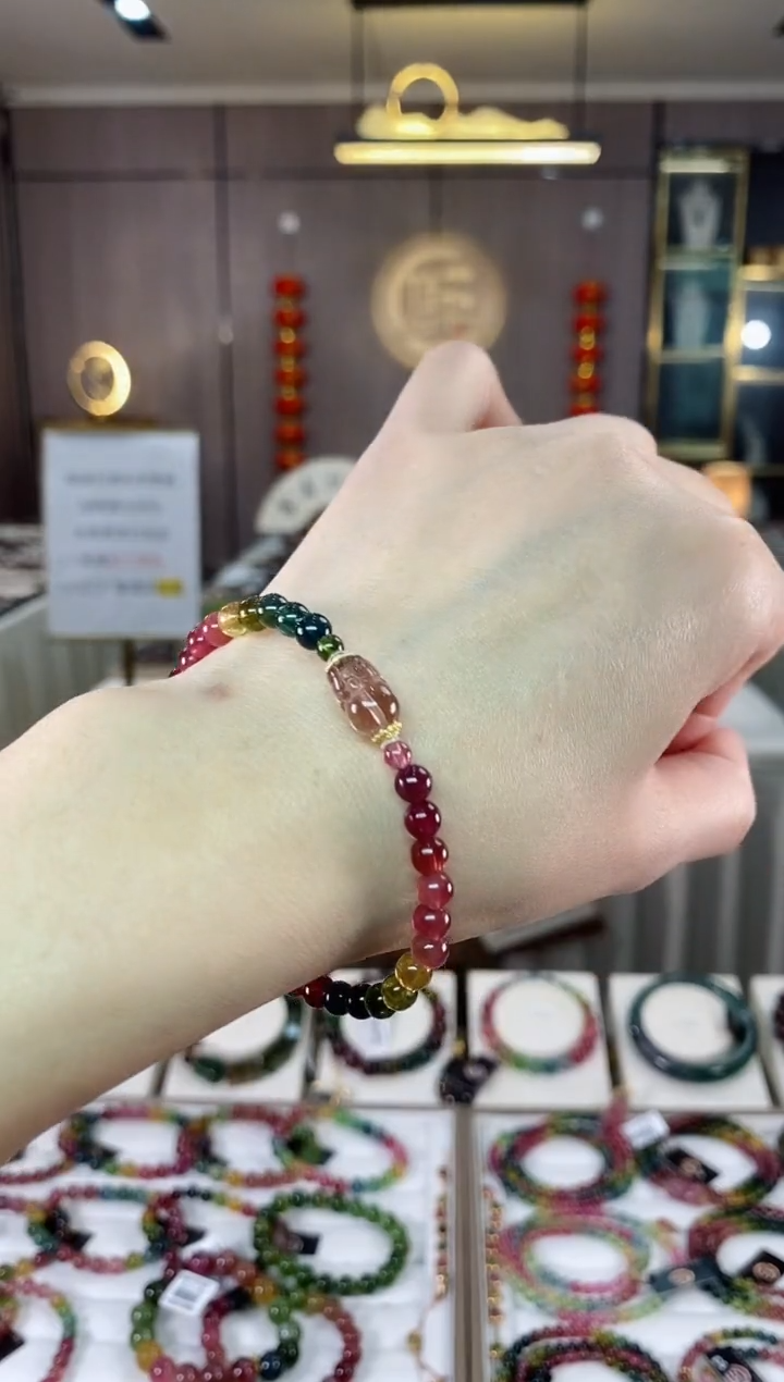 【闪购商品】碧玺单圈手串5mm+未镶嵌（多样性发一条）hon