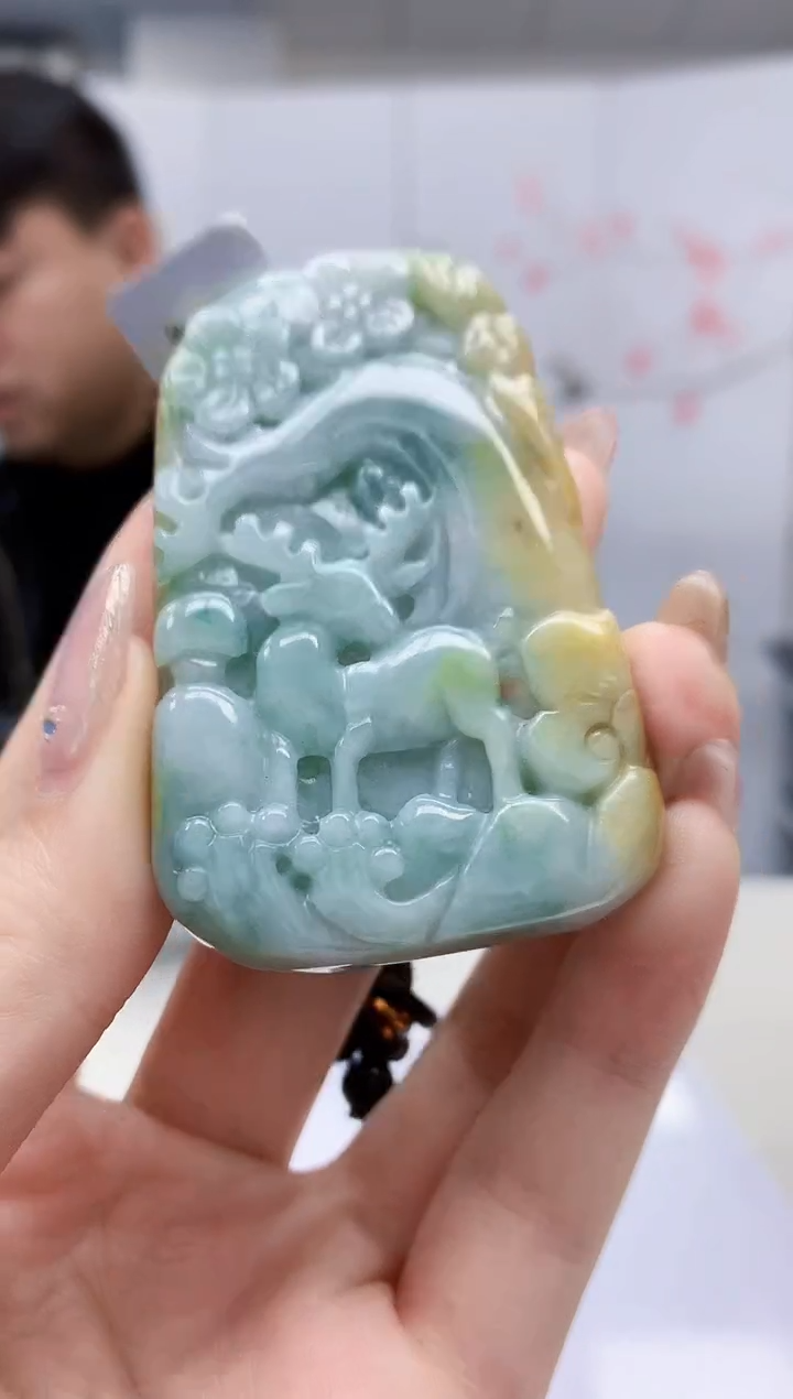 【闪购商品】定制翡翠未镶嵌4915jw-毛货挂件84