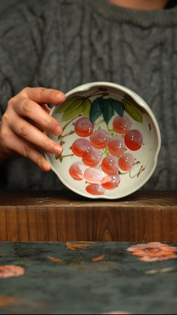 瓷片釉下彩手工手绘同款陶器