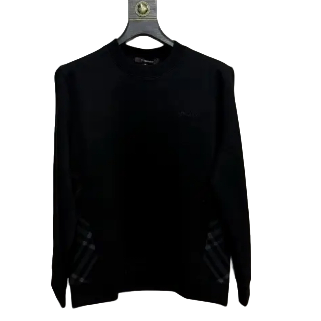 251590秋冬圆领套头加绒卫衣男士长袖休闲保暖印花打底衫常规款