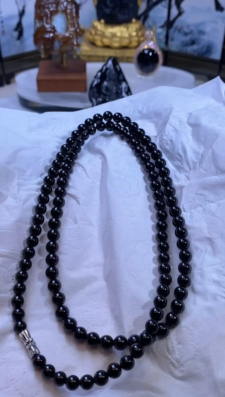 未镶嵌挂件翡翠?****?天然缅甸翡翠A货墨翠 珠链