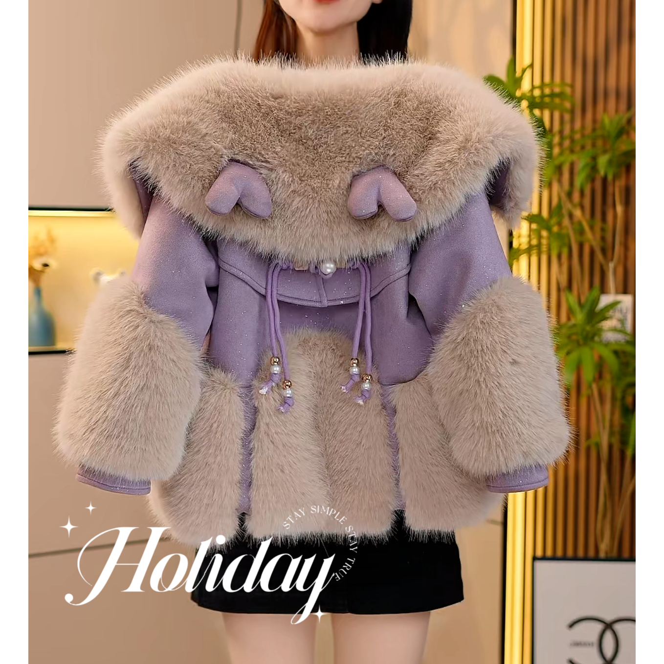 现货-女童冬装外套韩版2024新款洋气草草加厚上衣