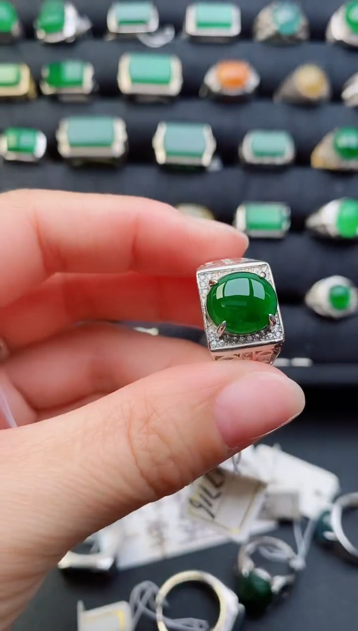 【闪购商品】翡翠戒指银S925镶嵌1111
