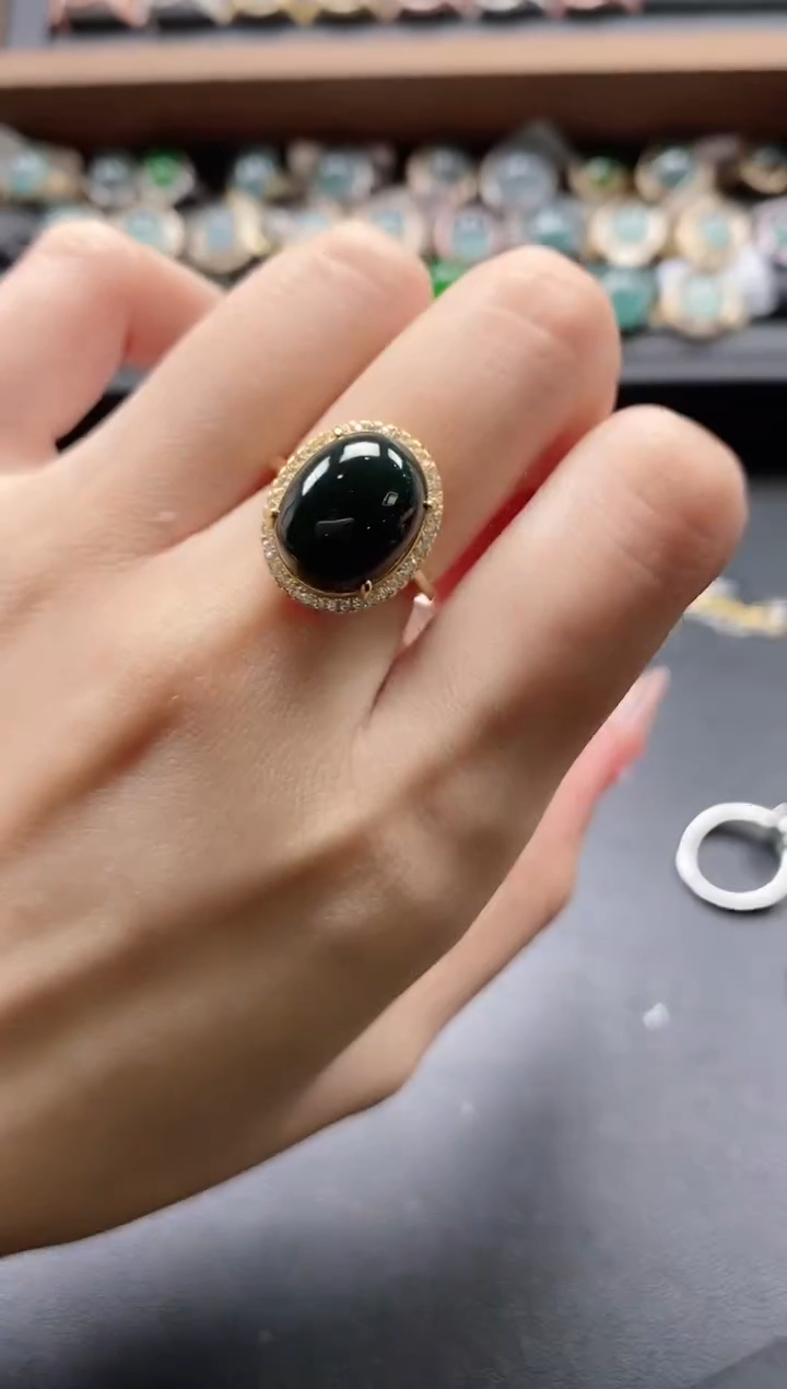 【闪购商品】翡翠戒指银S925镶嵌51511