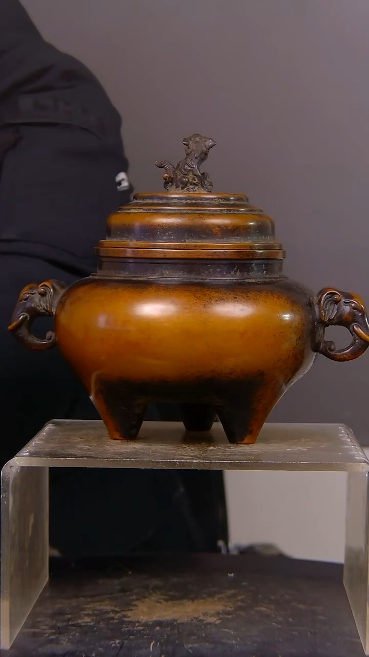 不**念山水铜缘紫铜香炉结缘1111