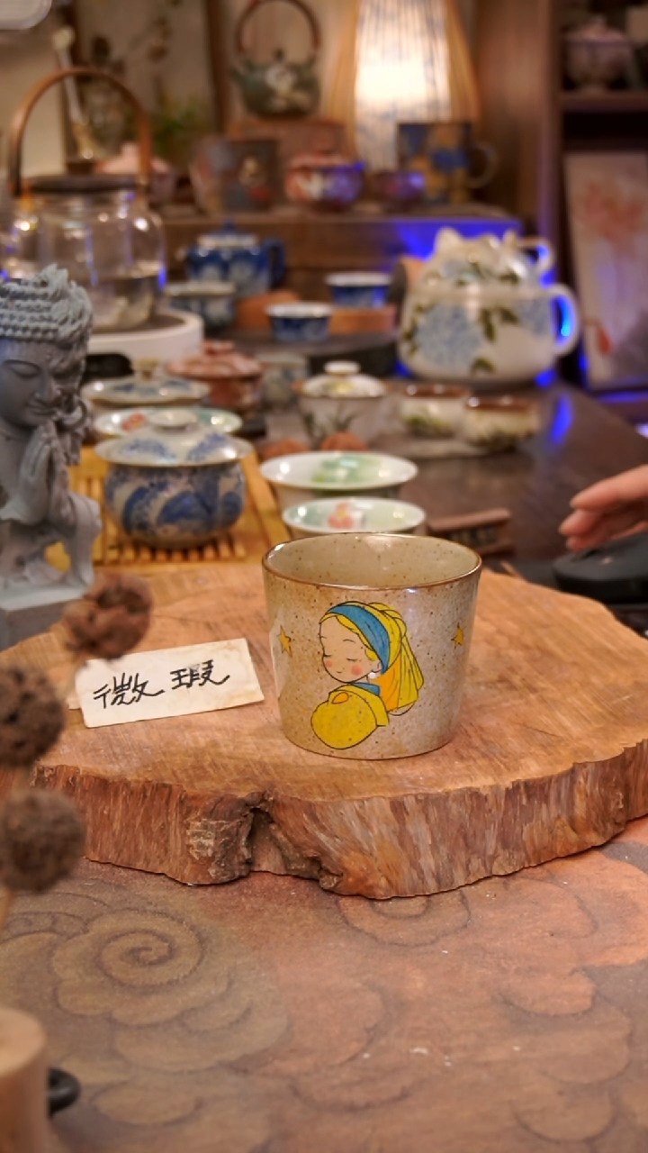 杯子小美女手工手绘手工手绘