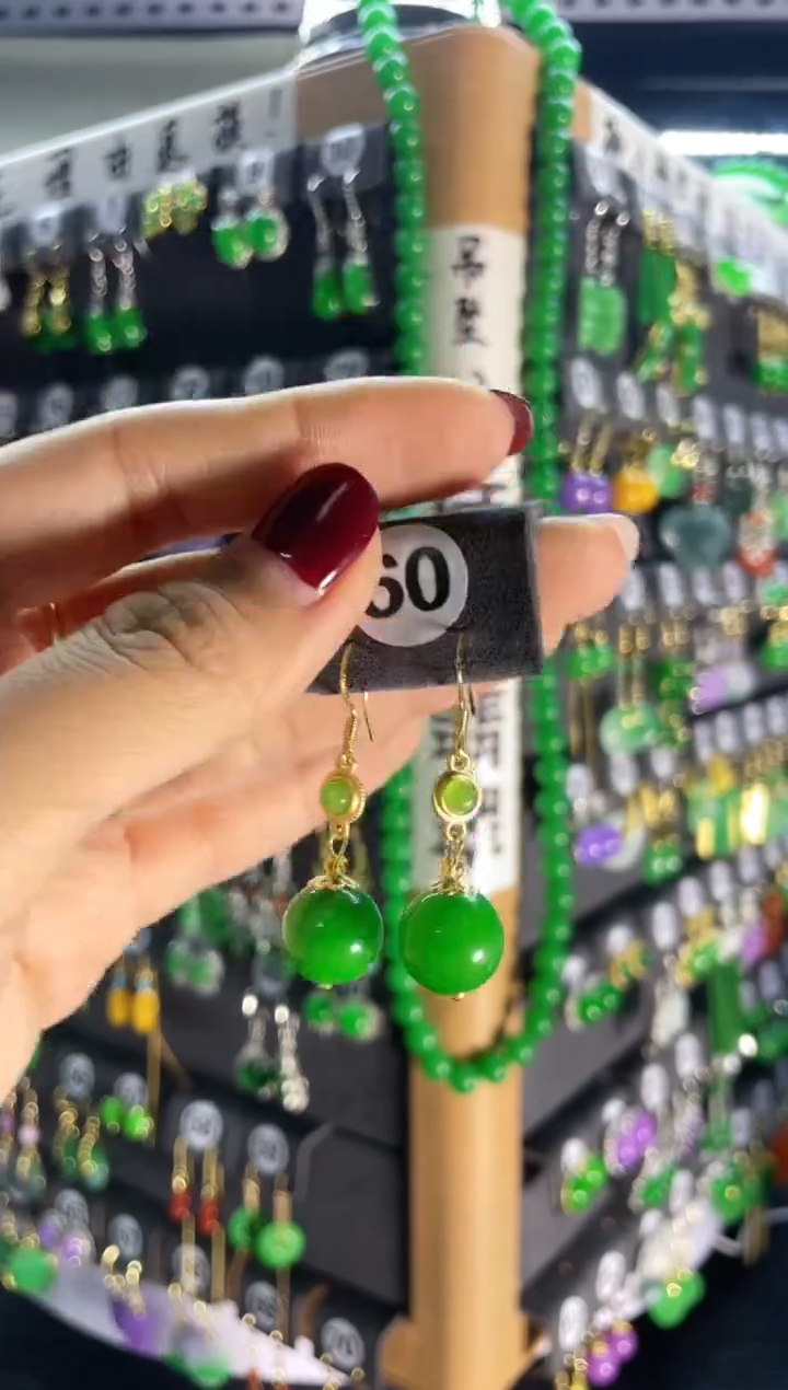 【闪购商品】翡翠耳饰银S925镶嵌60....