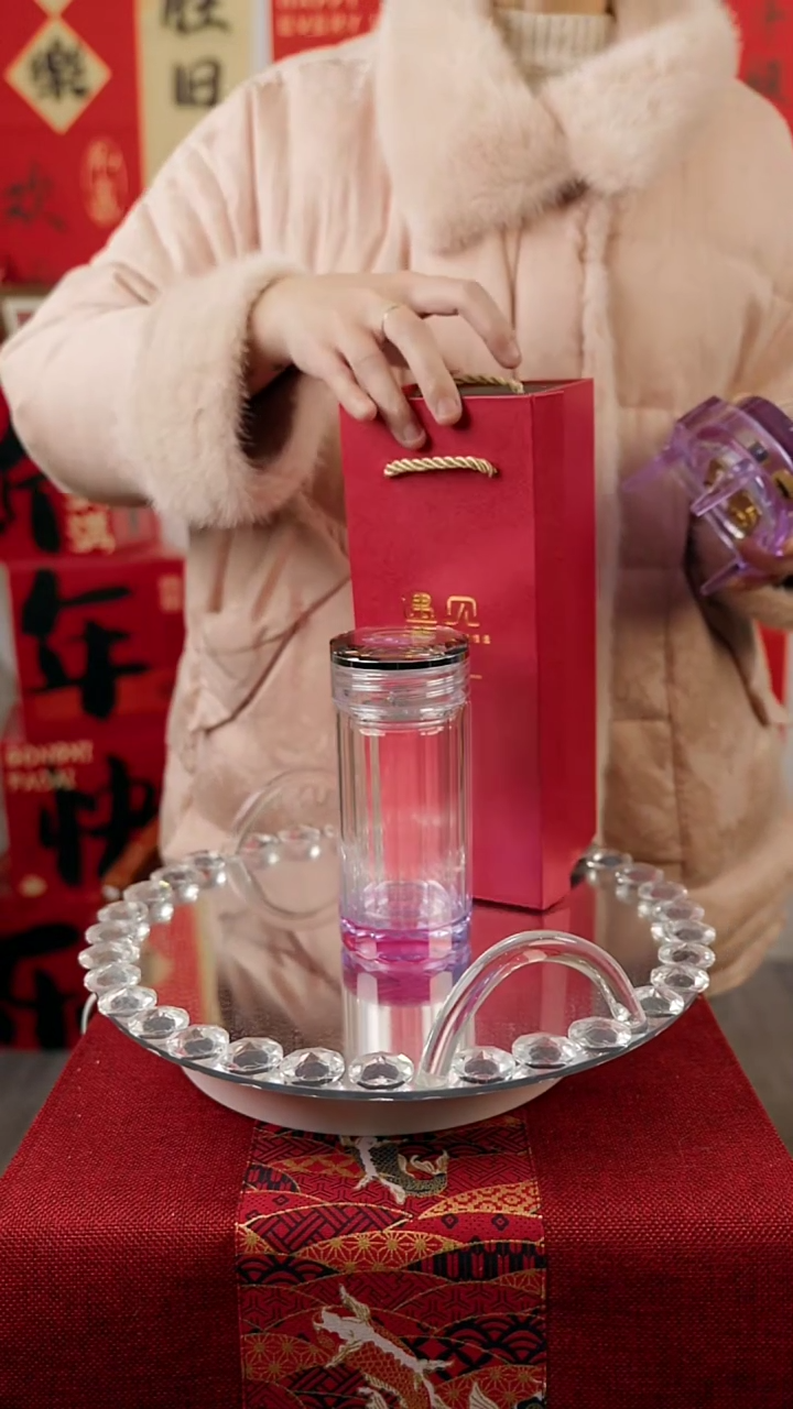 【闪购商品】水晶紫色保温杯摆件