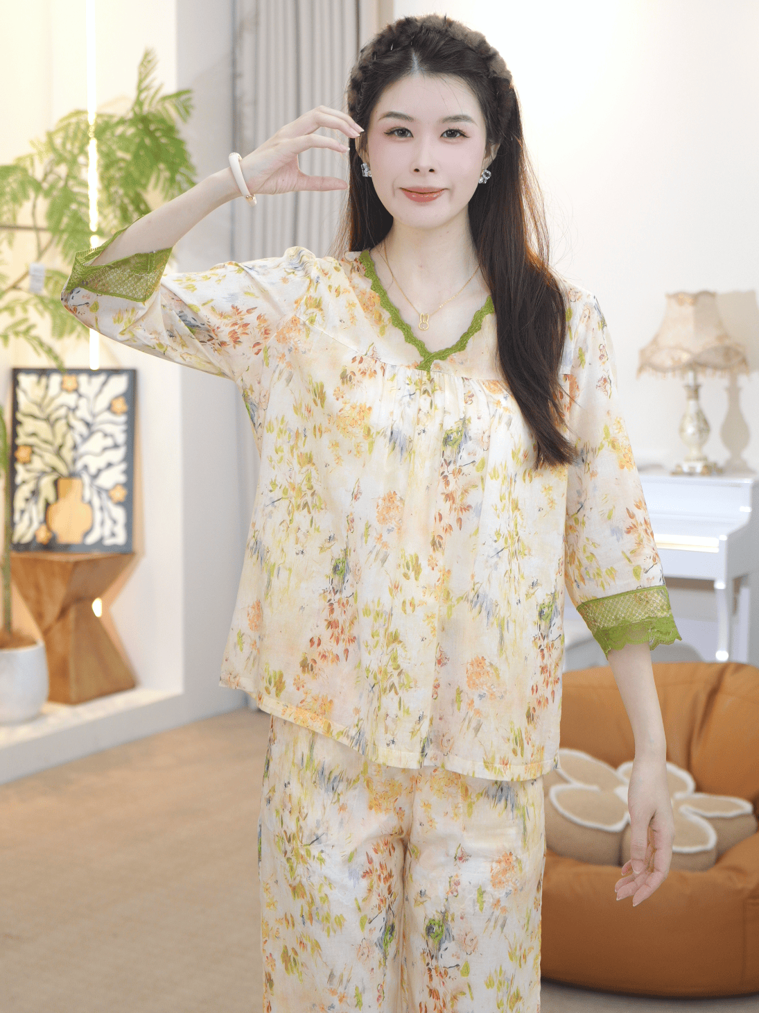 【纯棉时代】2025新款女士款舒适纯棉睡衣家居服薄款AYR