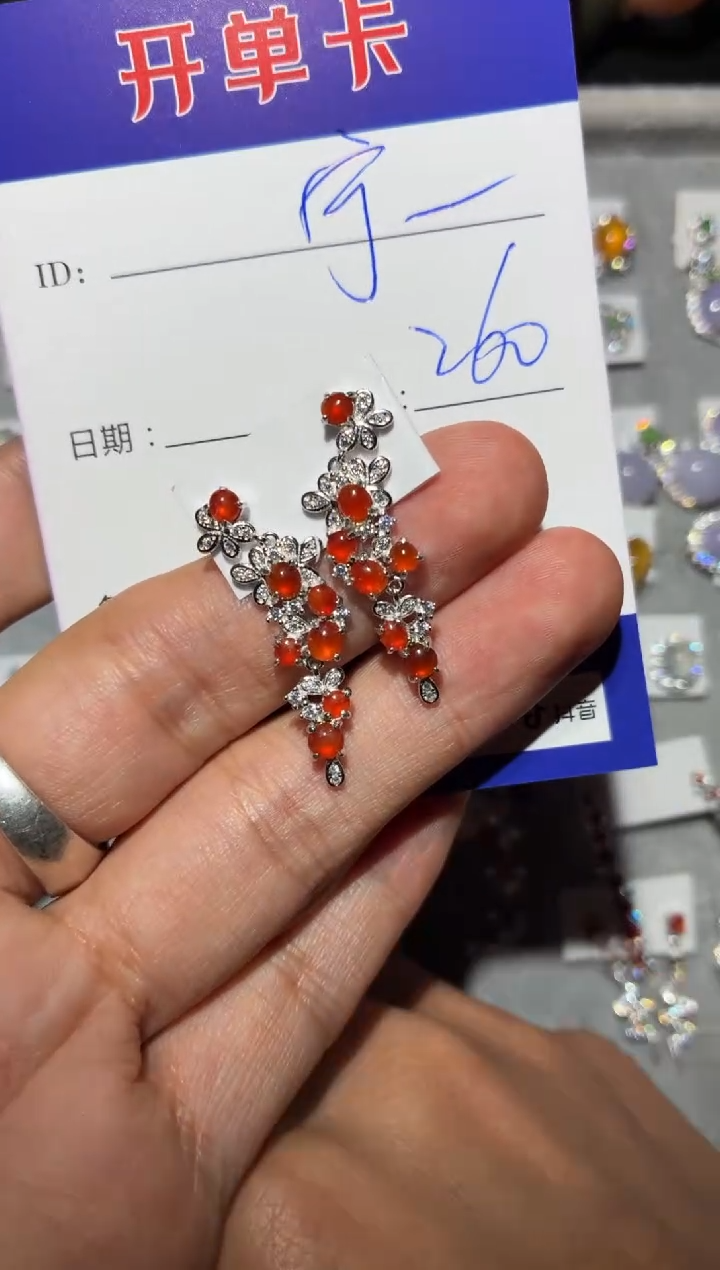 银S925镶嵌翡翠耳饰宁***～ 宁静致远～