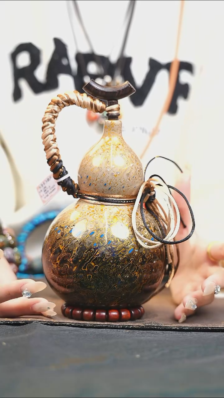 【闪购商品】XT156漆艺酒葫芦不包手串及旋转底座