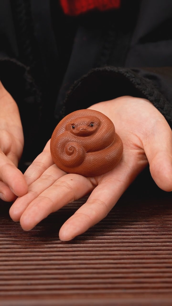 【闪购商品】紫砂茶宠朱泥灵蛇