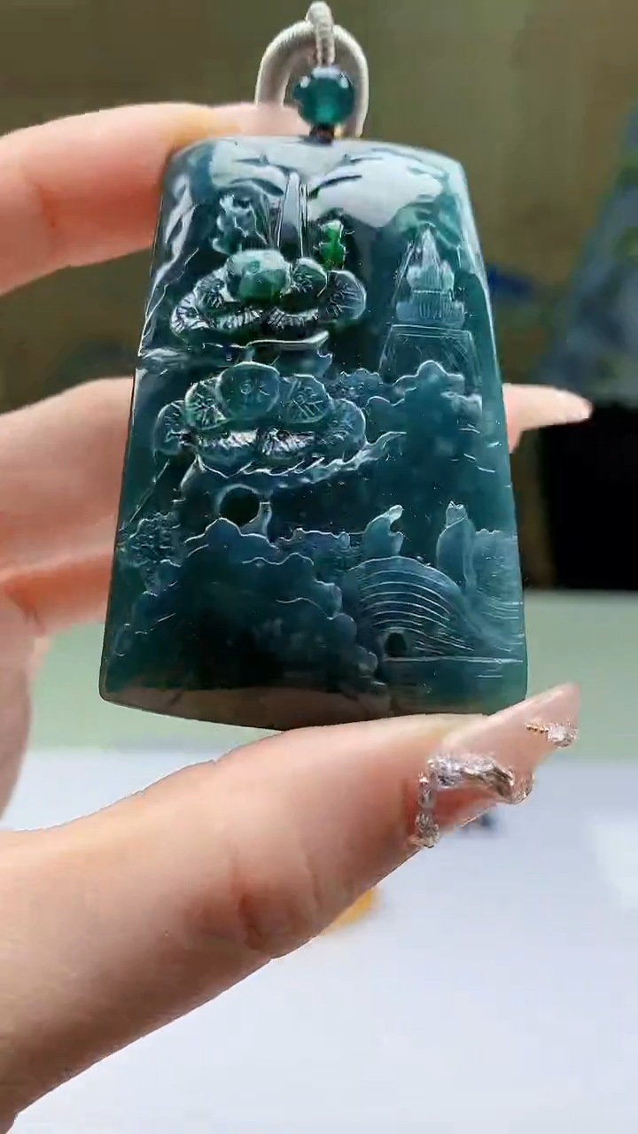 【闪购商品】定制翡翠未镶嵌4688ty-毛货挂件174