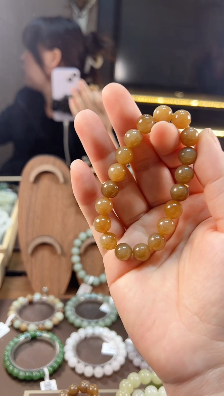 未镶嵌手串和田玉（糖玉）卡十糖玉佳佳