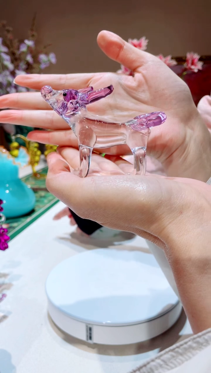 【闪购商品】琉璃手工艺品紫色  生肖牛