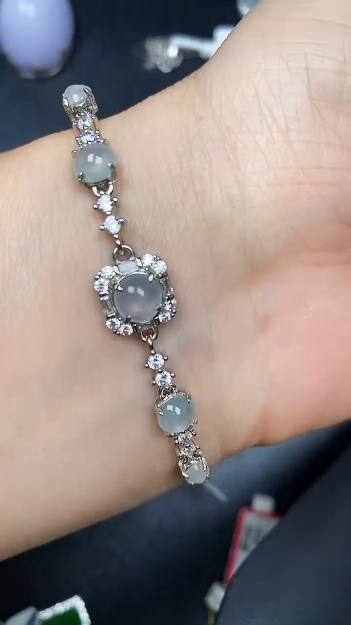 银S925镶嵌戒指翡翠7400