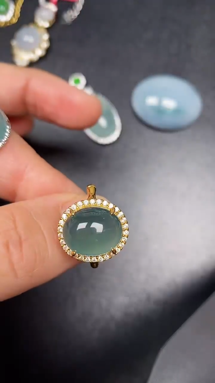 银S925镶嵌戒指翡翠1250