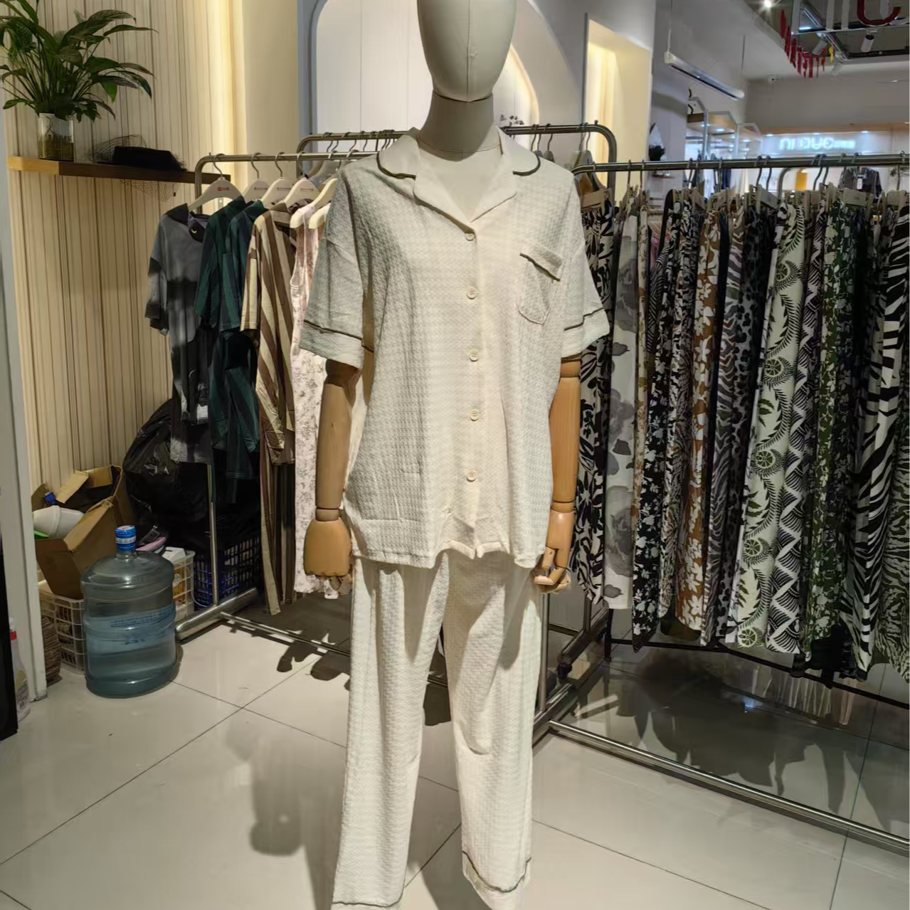 短袖长裤夏季睡衣家居服套装时尚休闲简约831400和831399和831388